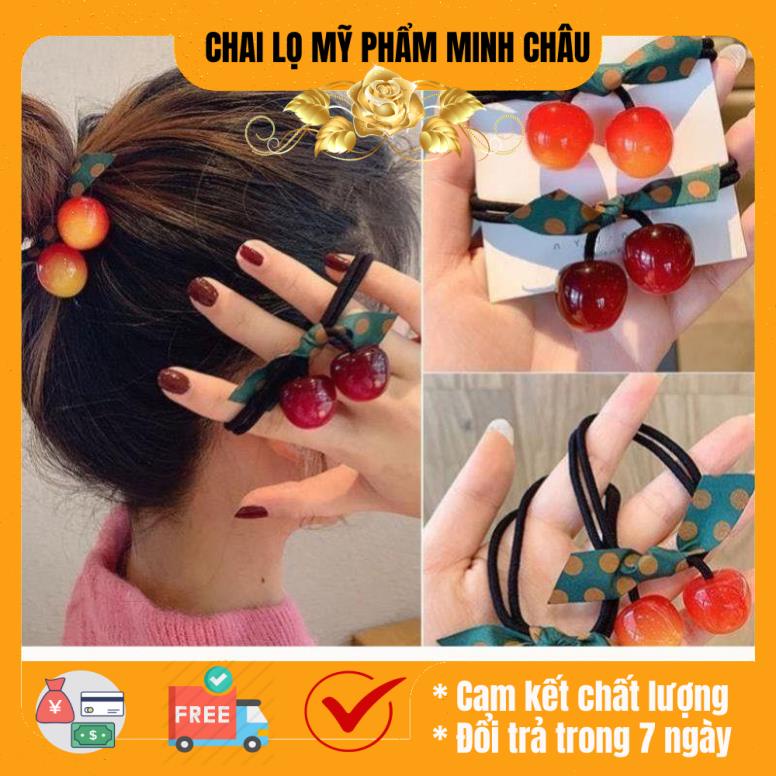 Dây cột tóc cherry xinh xắn / buột tóc nơ