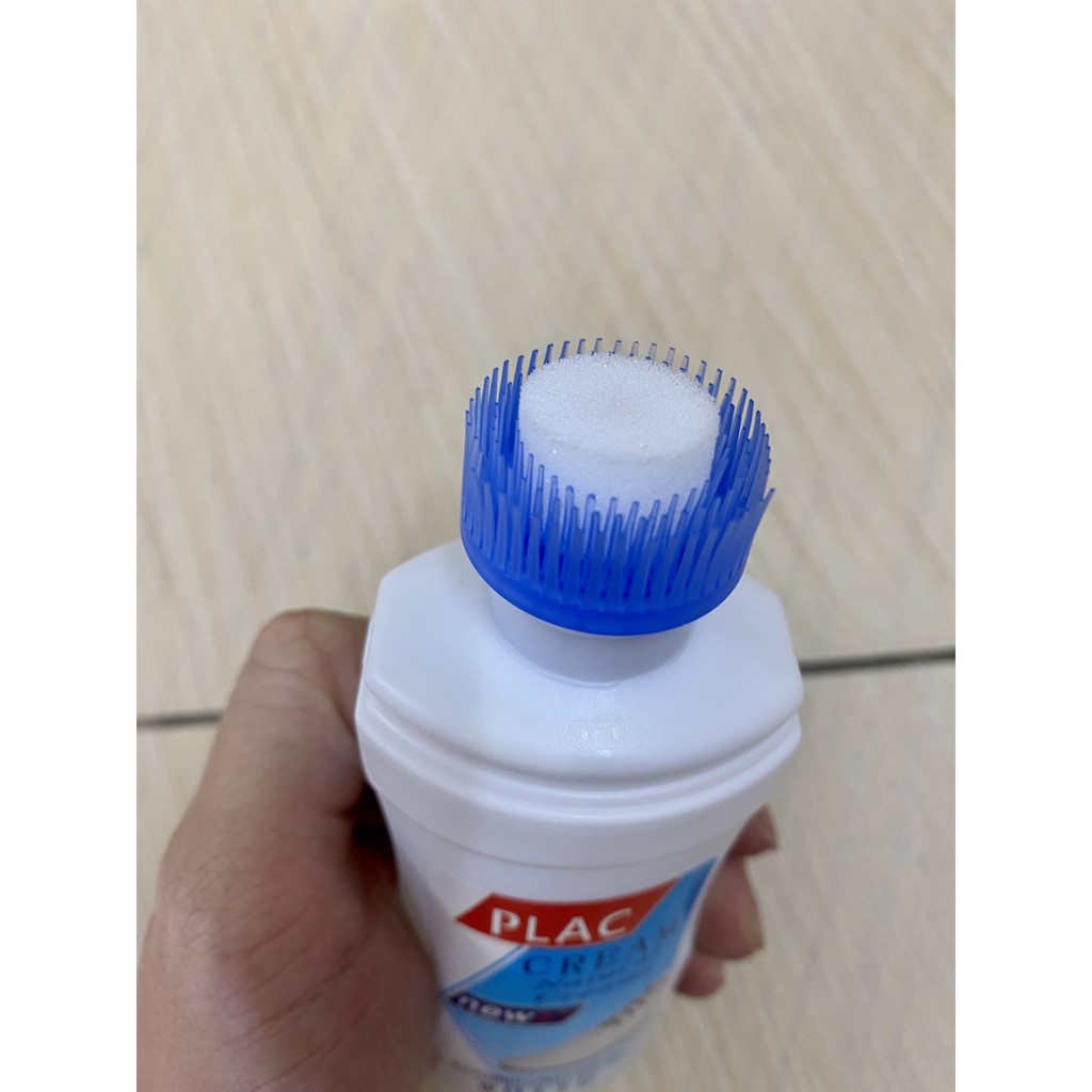 DUNG DỊCH VỆ SINH GIÀY DÉP TÍCH HỢP BÀN CHẢI ĐỂ CHÀ, kem tẩy rửa giày dép như mới, shoes polish cleaning cream bình chai