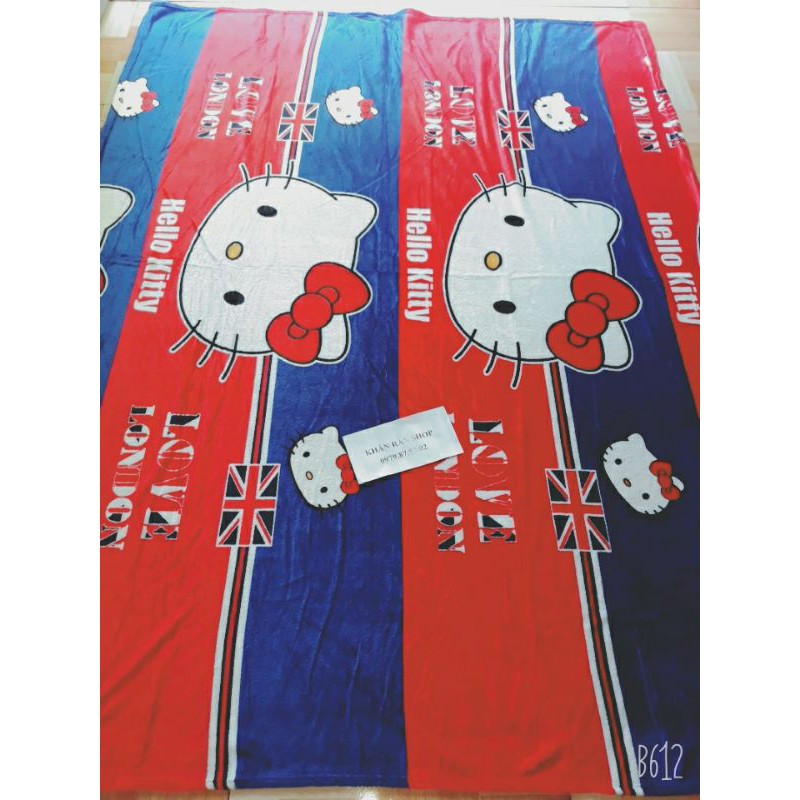 Mền tuyết nhung 1m6x2m2 mèo kitty ẢNH THẬT