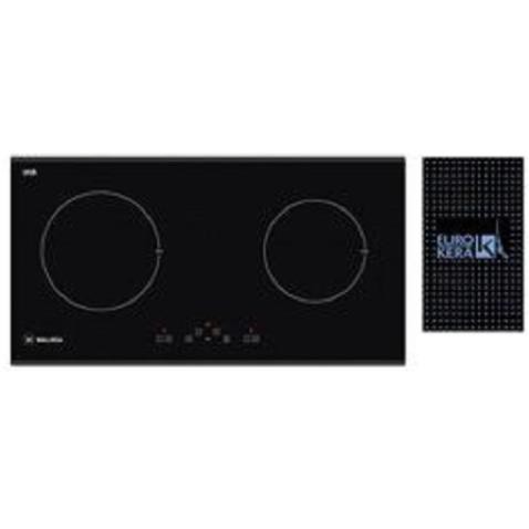 Bếp điện từ đôi Malloca MH-02IR SB, 72cm x 38cm, màu đen chấm bi xanh ngọc bích