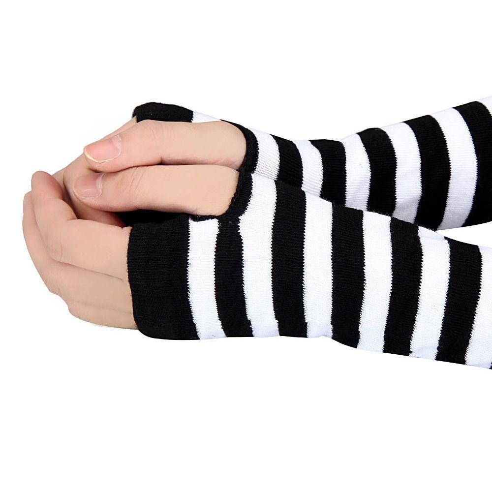 Găng Tay Cotton Giữ Ấm Họa Tiết Kẻ Sọc Nhiều Màu Sắc Thời Trang Mùa Đông Cho Nữ