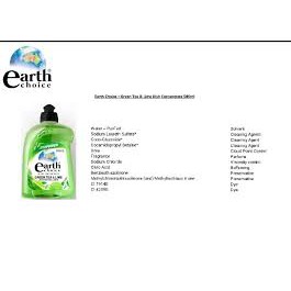 Nước rửa chén đậm đặc Earth Choice hương chanh & trà xanh 500ml gốc thực vật nhập khẩu từ Úc