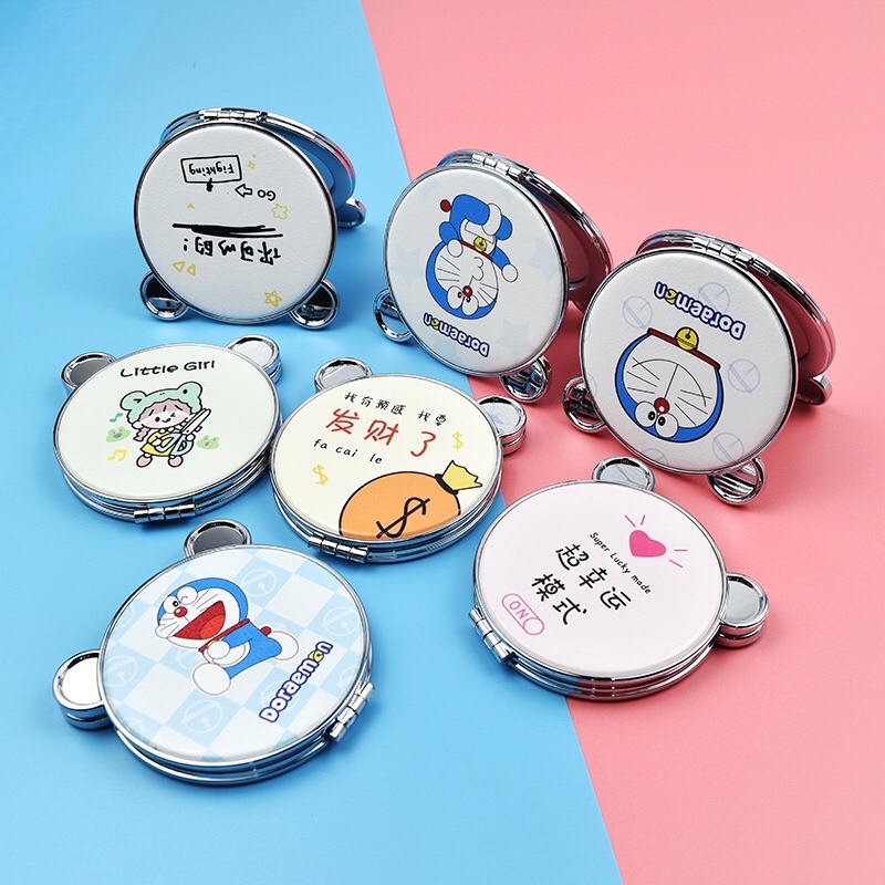 Gương mi ni cầm tay,gương trang điểm hai mặt nhũ chảy siêu xinh