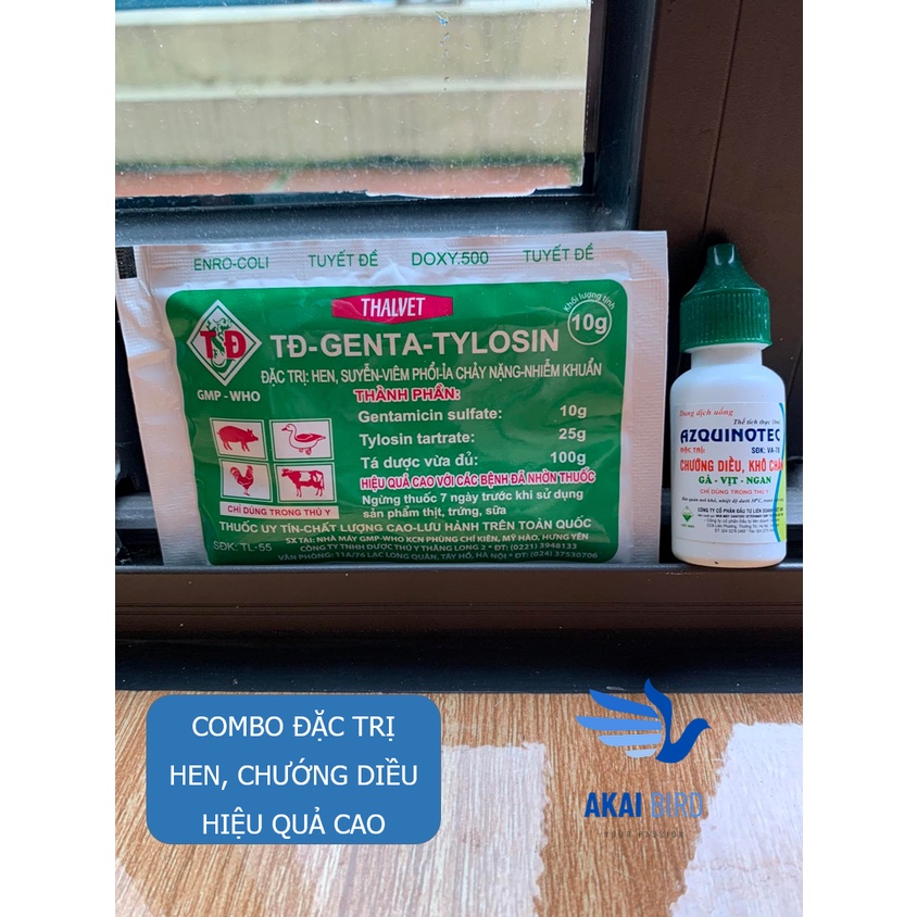 Combo Thuốc Đặc Trị Hen, Chướng Diều Hiệu Quả Cao Cho Vẹt, Chim Cảnh, Gà, Vịt, Heo, Trâu...