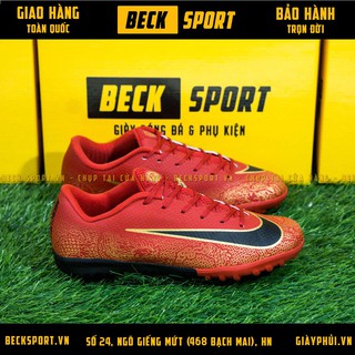 Giày Bóng Đá Mercurial Academy CR7 Rồng Đỏ Vạch Đen TF