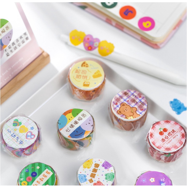 Băng keo washi tape set 100 miếng WS10 - Băng dính, masking tape họa tiết hoạt hình