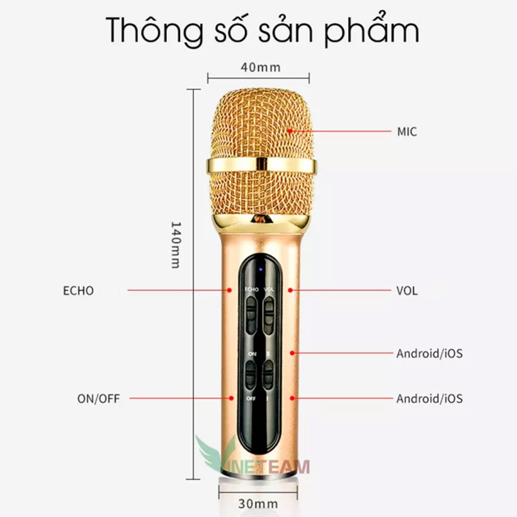 Bộ micro thu âm karaoke livestream C11 Kèm đầy đủ phụ kiện ✔Hát karaoke livetream ✔Phiên bản tiếng Anh VINETTEAM