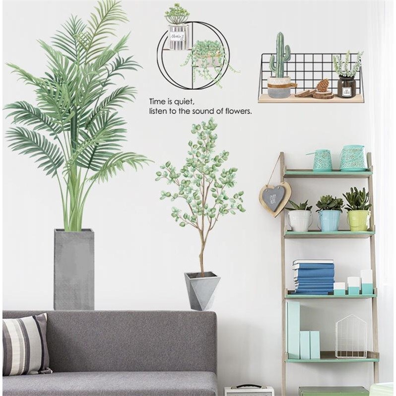 Decal dán tường trang trí góc phòng CÂY XANH  - Tranh dán tường