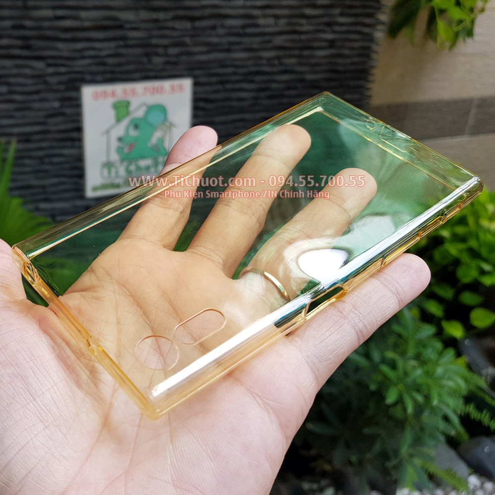 [Loại Tốt] Ốp lưng Sony XZ XZs Silicon Vàng Gold Trong Suốt