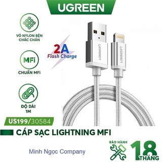 Cáp sạc lightning mfi ugreen 30584 us199 - tương thích iphone / ipad / ipod dài 1m - hàng phân phối chính hãng