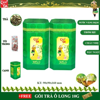 Trà lài Quê Ta combo 2 hộp giấy cao cấp x 100g, trà thơm + tặng gói ô long 10g