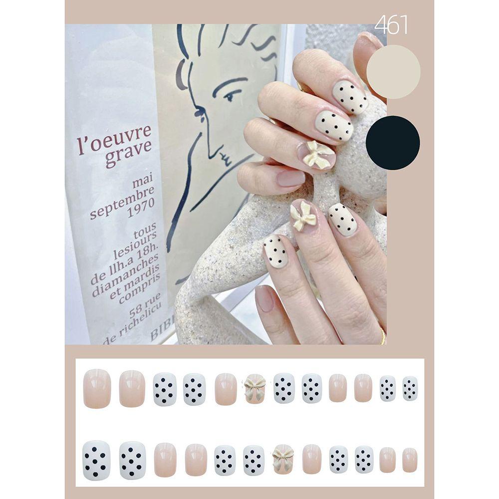 CACTU Hộp 24 Móng Tay Giả Ngắn / Tròn / Vuông
