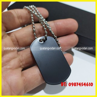 Thẻ bài lính dogtag Mỹ màu đen (trơn)