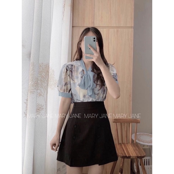 ⚡️BÁN SỈ⚡️Áo sơmi hoa nơ cổ