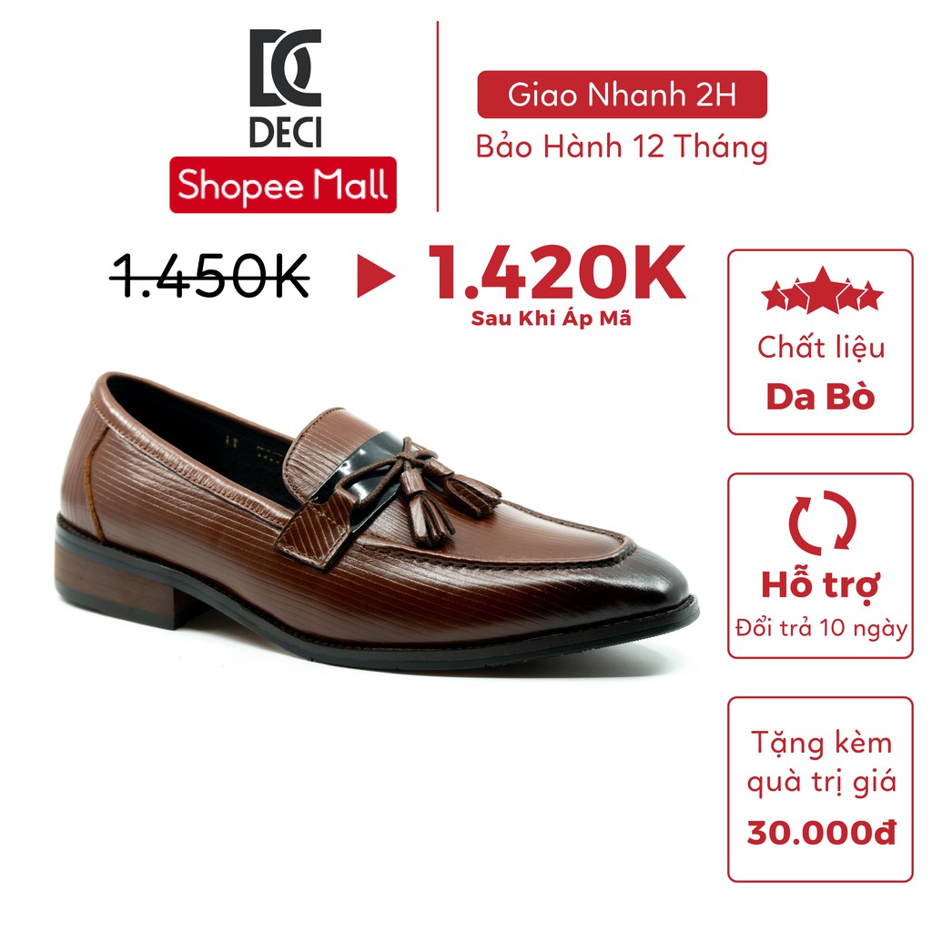 Giày lười da bò 100% nam công sở cao cấp DECI PHIP29