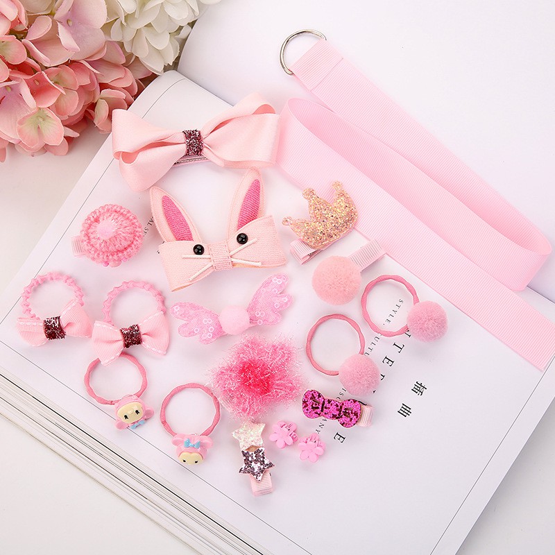 Hộp nơ kẹp tóc 18 món - mẫu mới