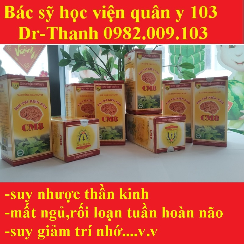 ích trí kiện não hoạt huyết dưỡng não CM8 (mất ngủ,suy giảm trí nhớ,thiếu minh mẫn,yếu mệt,nhất nhất)