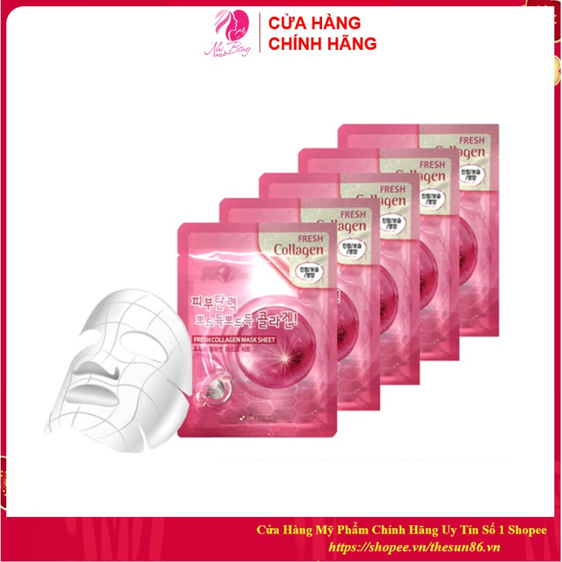 Mặt nạ collagen - Mặt nạ gấy dưỡng da chiết xuất từ Collagen 3W Clinic Hàn Quốc [Combo 10 Túi / Hàng Nhập Khẩu Hàn Quốc]