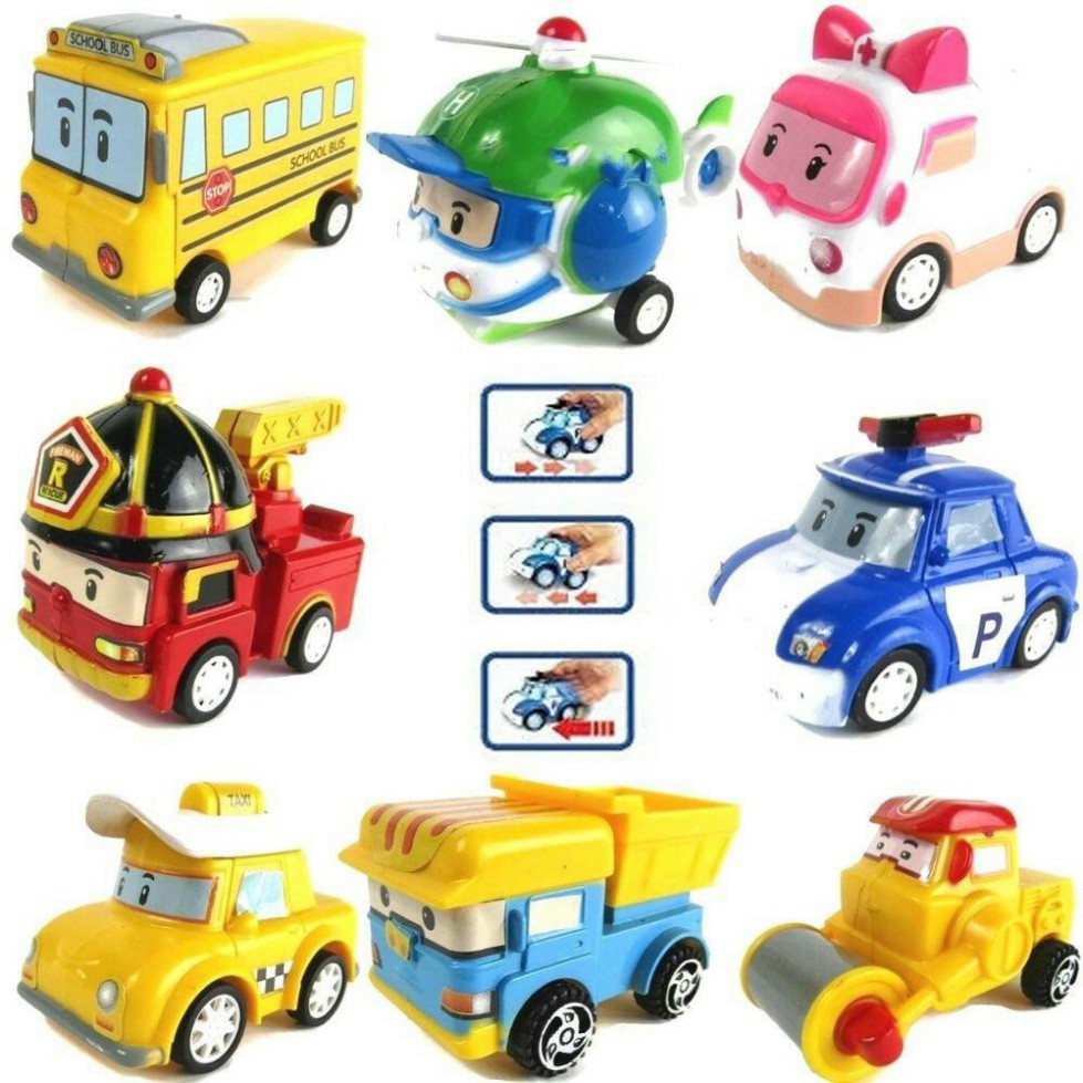 ZXC22 LDEH0 8IN1_BỘ 8 XE TRỚN ROBOCAR POLI VÀ các NGƯỜI BẠN ( hàng chiếc một ) 16 ZXC22