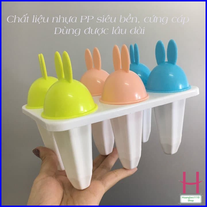 Khuôn làm kem 6 que nhựa Việt Nhật, khuôn kem có nắp tay cầm nhiều màu sắc 5616-5617 { H }
