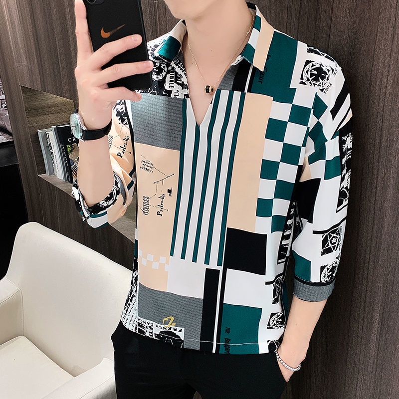 Áo Sơ Mi Lụa Mát Chống Nhăn Dễ Phối Đồ Thời Trang Phong Cách Hàn Quốc Cho Nam