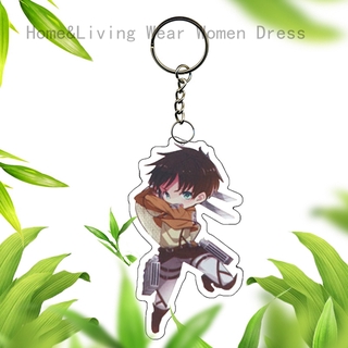 Móc Khóa Acrylic Hai Mặt Họa Tiết Hoạt Hình Attack on Titan
