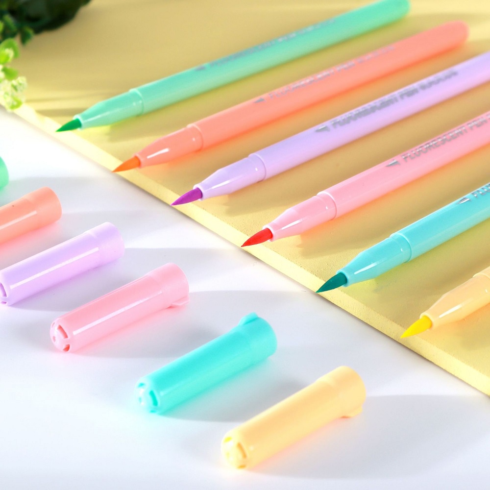 Set 6 Bút Bi Ngòi 0.5mm Màu Đen Thiết Kế Xinh Xắn