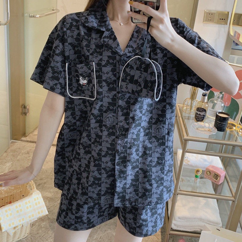 Bộ Đồ Ngủ Pijama Ngắn Tay Họa Tiết Hoạt Hình Phong Cách Hàn Quốc Cho Nữ | BigBuy360 - bigbuy360.vn