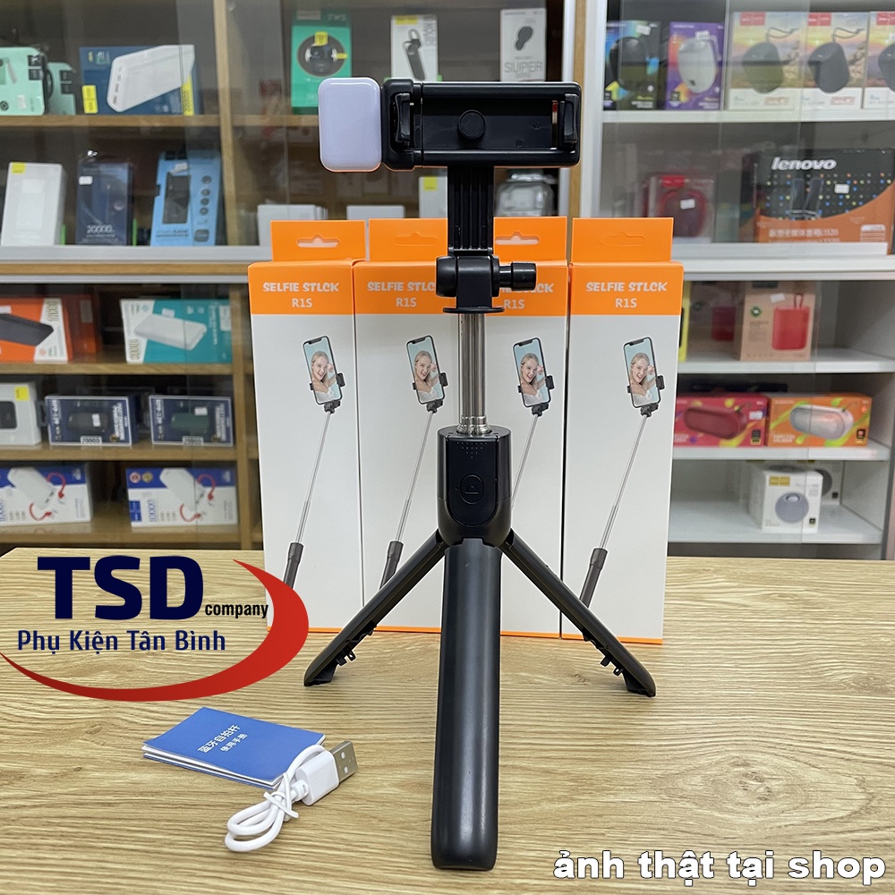 Gậy Tripod 3 Chân Selfie Stick R1S Tích Hợp Đèn Trợ Sáng Chụp Ảnh