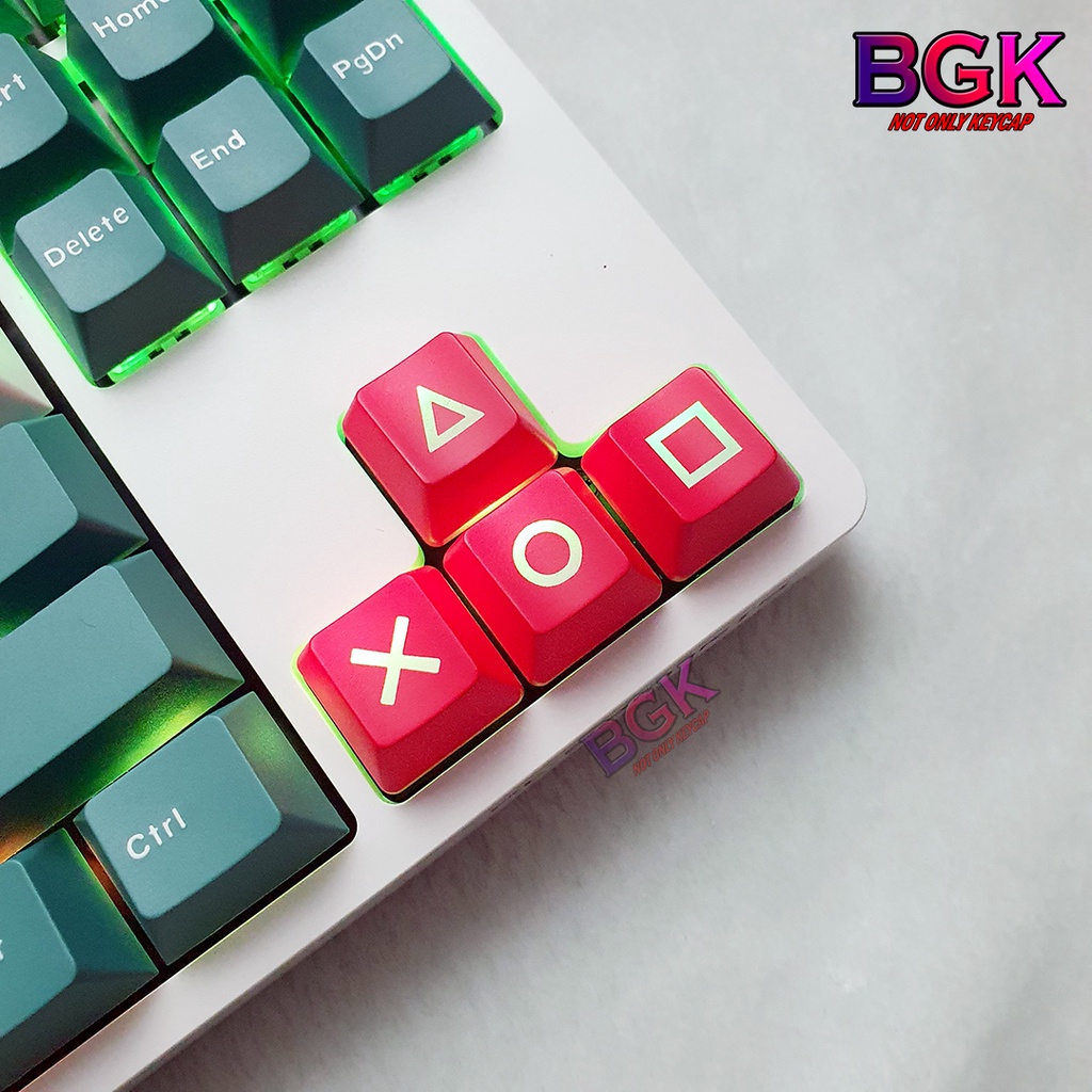 Bộ Keycap 4 Nút Mũi Tên XO và Bài  ABS Xuyên LED Cực Đẹp