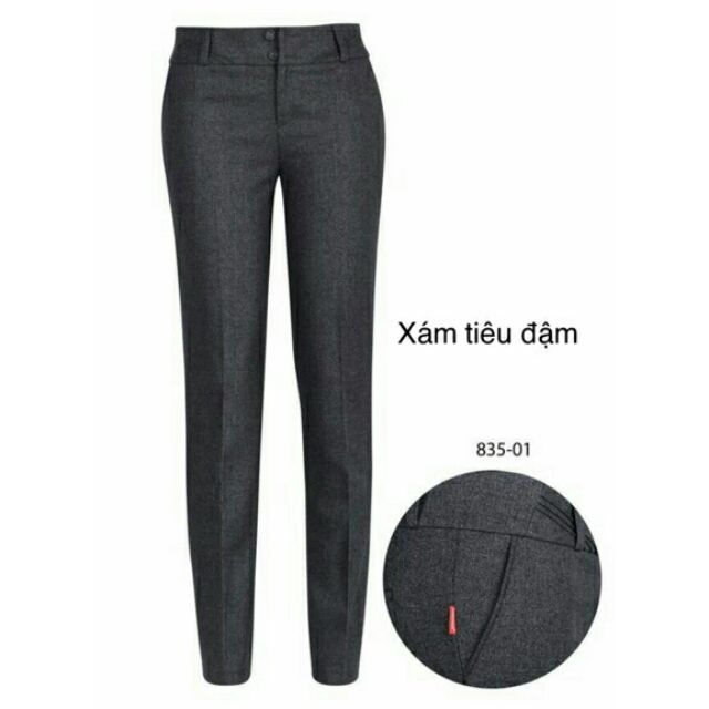 Quần tây Thái Hòa màu xám tiêu đậm 835-01