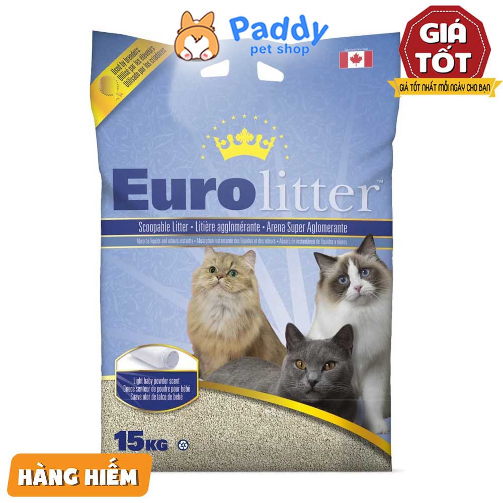 gg1 Cát Vệ Sinh Cao Cấp Cho Mèo Euro Litter 15kg 2 Mùi Hương (Cát Tự Nhiên - Nhập Khẩu Từ Canada)