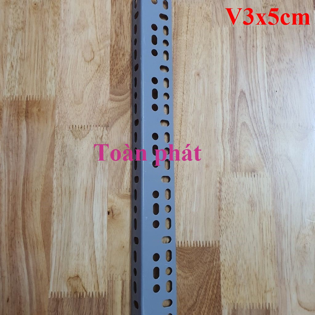 Cây 20cm ( 1ly5) - Cây sắt V lỗ 3 x 5cm màu xám ghi