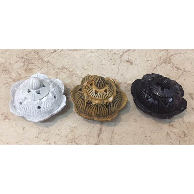 Xông trầm hình hoa sen băngf đá tự nhiên ( 8cm,10cm,12cm )
