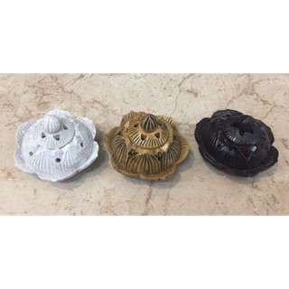 Xông trầm hình hoa sen bằng đá tự nhiên ( 8cm,10cm,12cm )