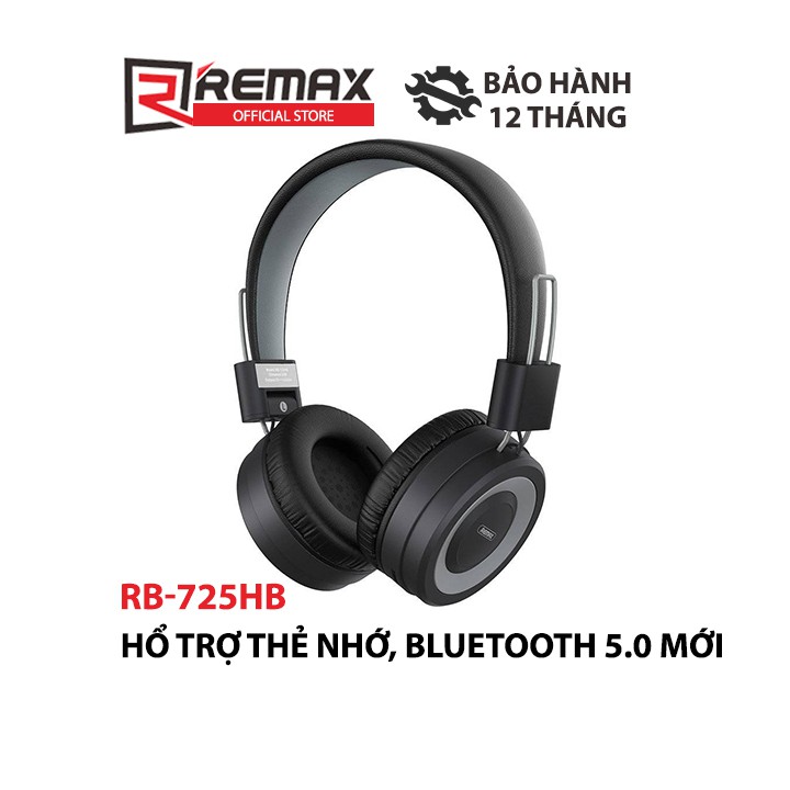 Tai nghe Bluetooth chụp tai Remax RB-725HB v5.0 hỗ trợ thẻ nhớ