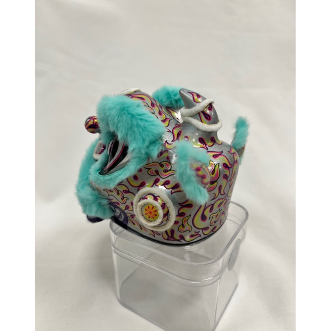 雄狮之王-薄荷绿 Đầu Sư Tử Nhảy Múa Bằng Nhựa Resin Thủ Công Dùng Trang Trí Xe Hơi Dịp Năm Mới