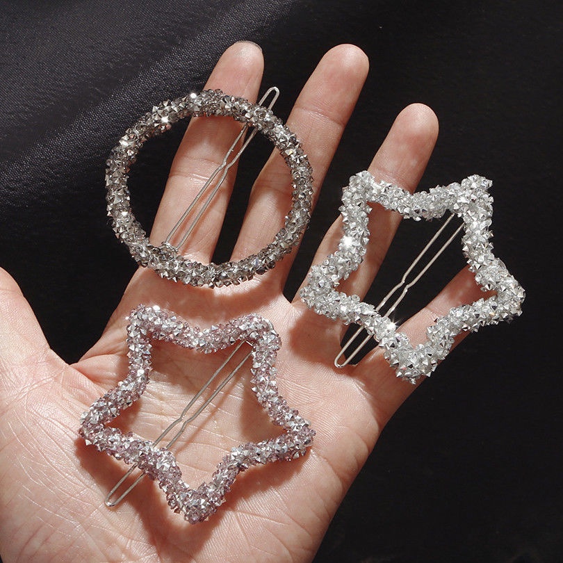 Kẹp Tóc Đính Đá Pha Lê Phong Cách Hàn Quốc Kiểu Dáng Mới