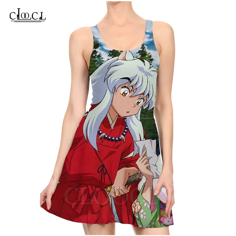 Đầm In Hình 3d Nhân Vật Phim Hoạt Hình Inuyasha