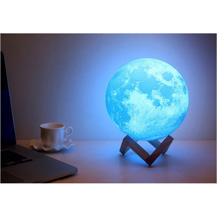 [Có Sẵn] Đèn Ngủ Mặt Trăng MOON LIGHT 3D Cảm Ứng 16 Màu RGB, Có Điều Khiển Từ Xa, Tặng Kèm Đế Gỗ - MIE SHOP