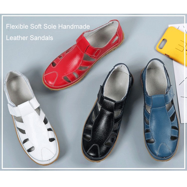 Giày Sandal Da Bò Thời Trang Retro Dành Cho Nữ