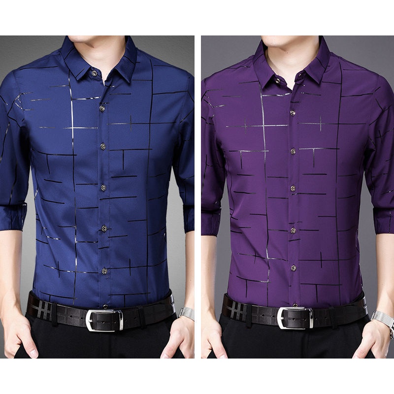 Áo Sơ Mi Nam Dài Tay In Họa Tiết Mới Size M-3XL
