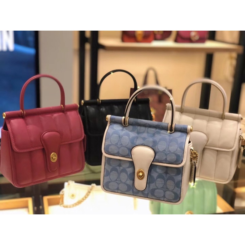 ✨ TÚI COACH DÁNG VUÔNG CHẦN SỌC WILLOW 18cm