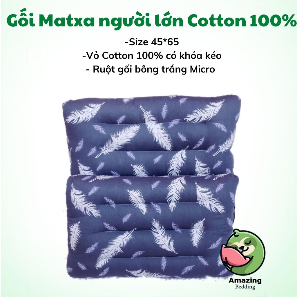 1 Đôi Gối matxa vỏ Cotton người lớn 100% kích thước 45-65cm