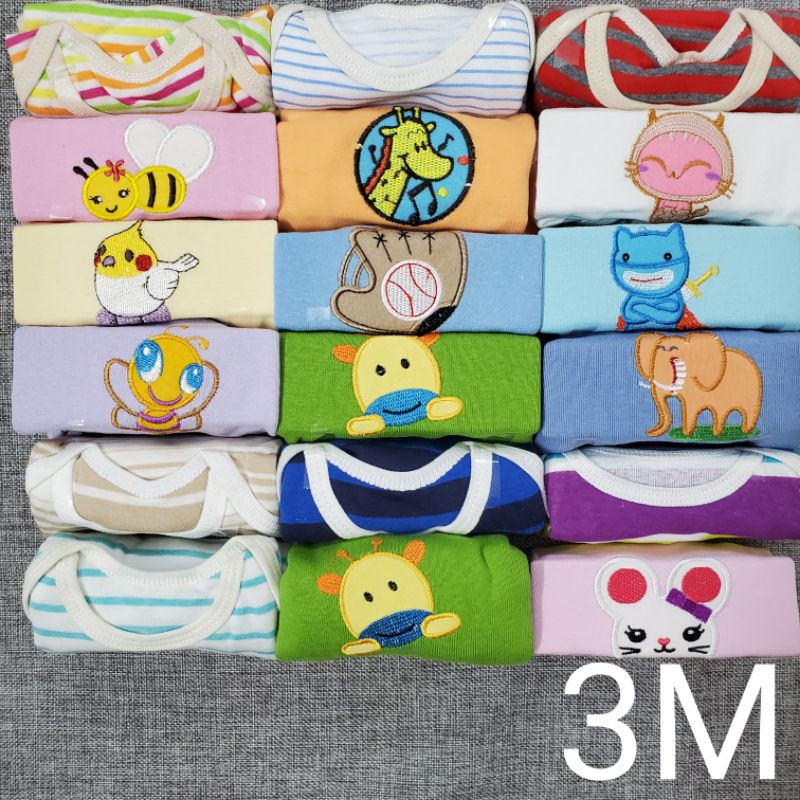 Bộ cotton liền quần bé 3m-24m