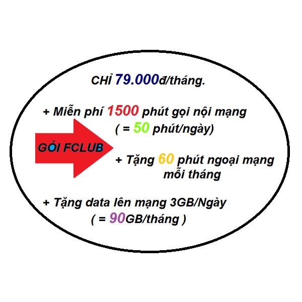 Sim Gói FCLUB 091 VinaPhone 4G Siêu ưu đãi Miễn Phí Tháng đầu Tặng Phút Gọi Nội Ngoại Mạng + Data siêu VIP