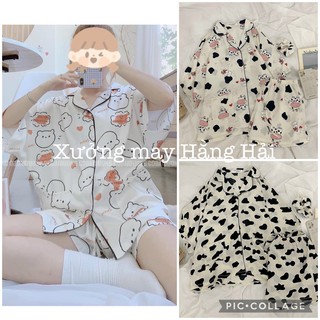 Bộ Ngủ Pijama cộc tay chất kate Hoạt Hình Ullazang Siêu Xinh 🍑set đồ nữ mặc nhà🍑 freeship🍑 sale🍑ảnh thật kèm video🍑