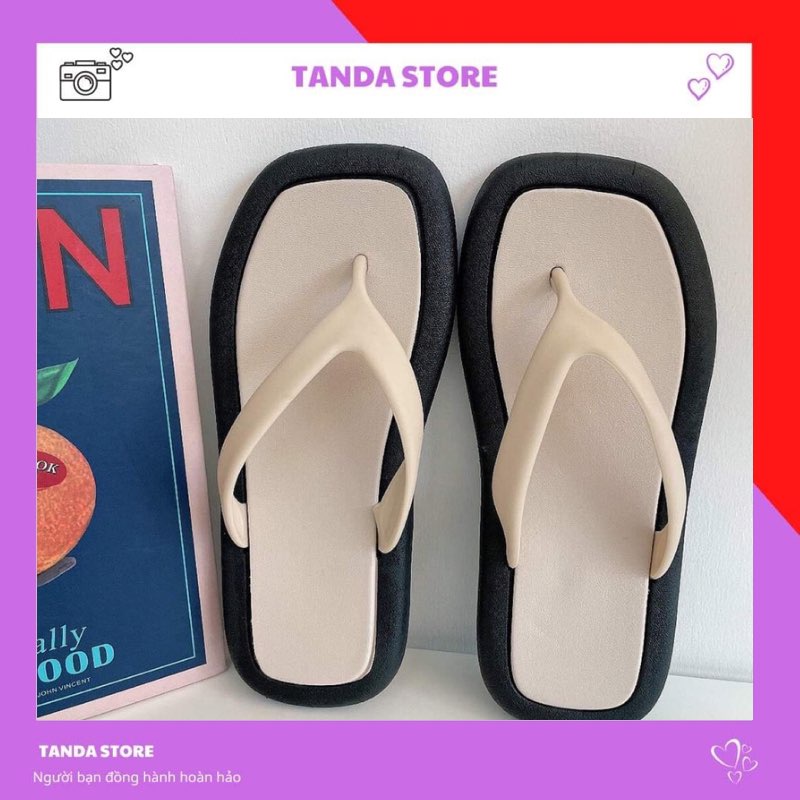 Dép xỏ ngón nữ sandal quai chéo đi biển đi học TANDA XN002