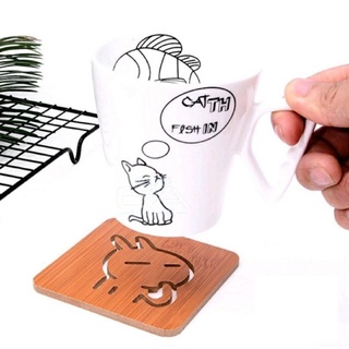 Đế lót nồi lót cốc gỗ cách nhiệt loại nhỏ 9.5cm