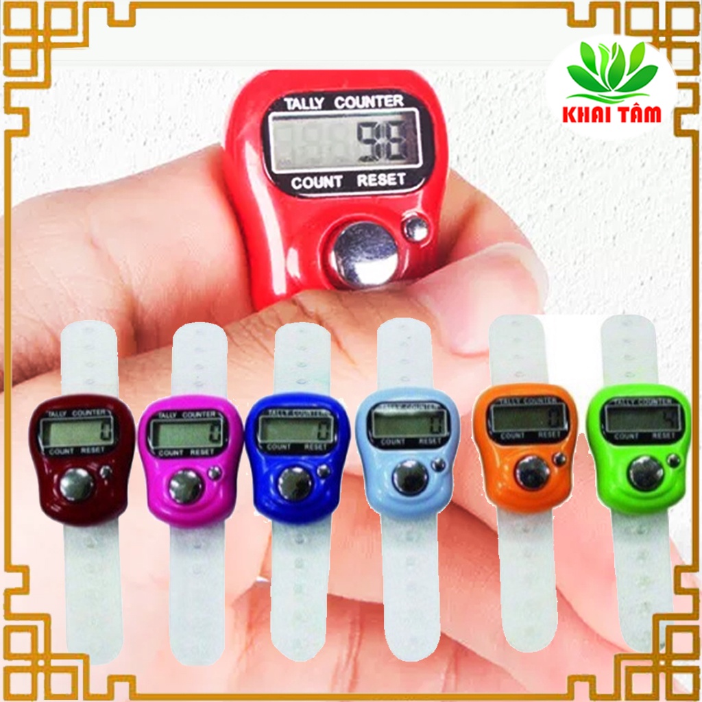Máy Đếm Đồng Hồ Đếm Số Lần Niệm Phật Điện Tử Đeo Ngón Tay Các Màu Sắc